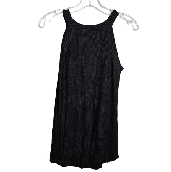 Women's Black Halter Top Rib Knit Tank Blouse NWOT Ladies Size Small - Picture 4 of 7